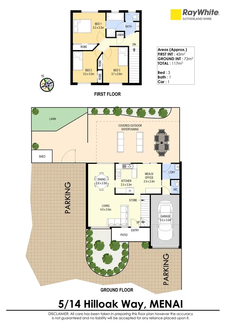 Floorplan of Homely townhouse listing, 5/14 Hilloak Way, Menai NSW 2234