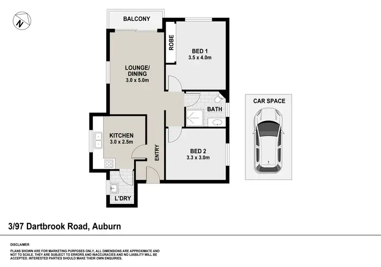 Floorplan of Homely unit listing, 3/97 Dartbrook Road, Auburn NSW 2144