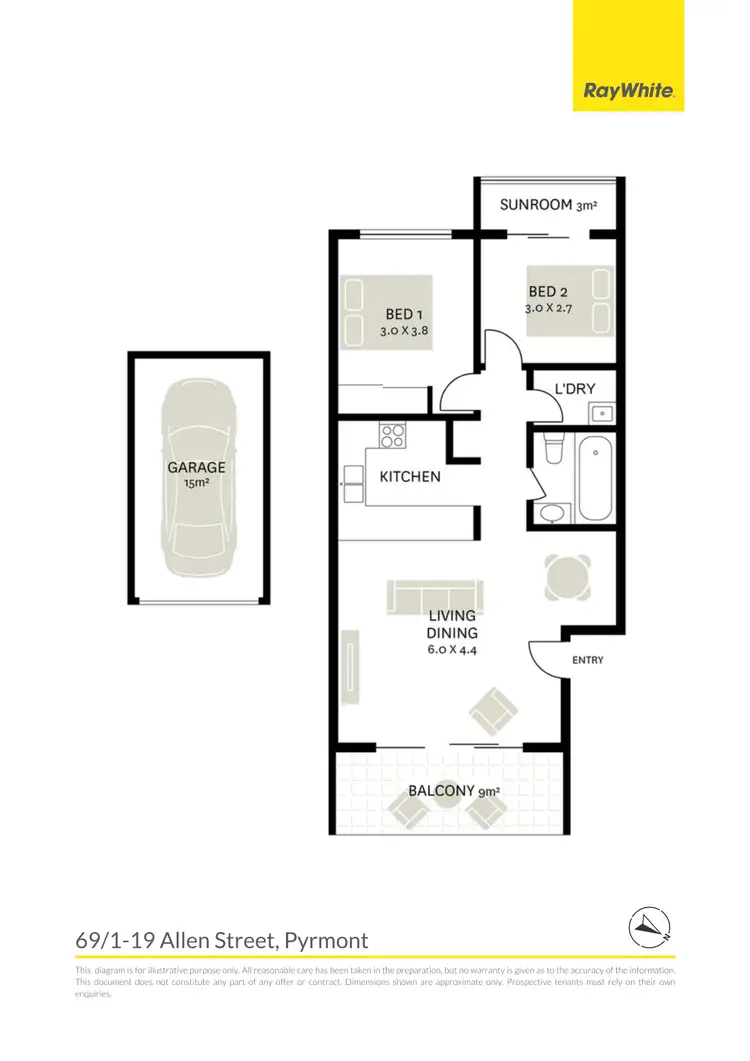 Floorplan of Homely apartment listing, 69/1-19 Allen Street, Pyrmont NSW 2009