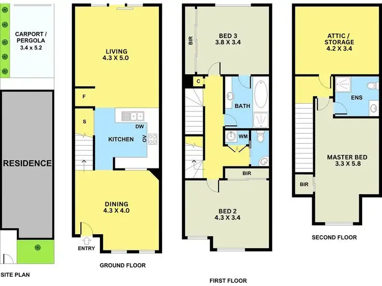Floorplan of Homely townhouse listing, 93 Brickworks Drive, Brunswick VIC 3056