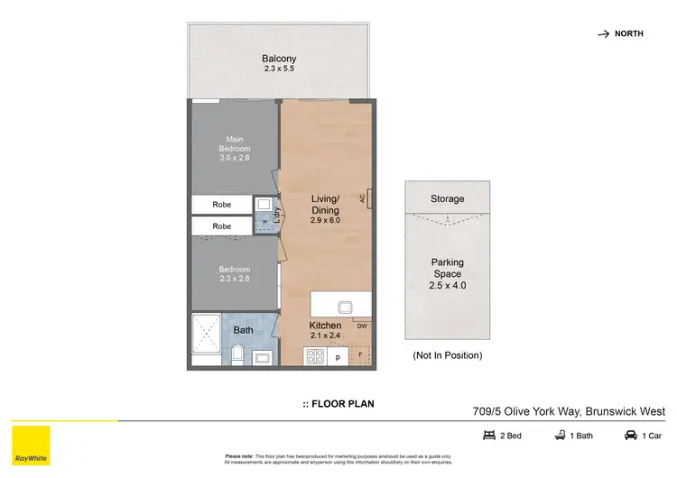 Floorplan of Homely apartment listing, 709/5 Olive York Way, Brunswick West VIC 3055
