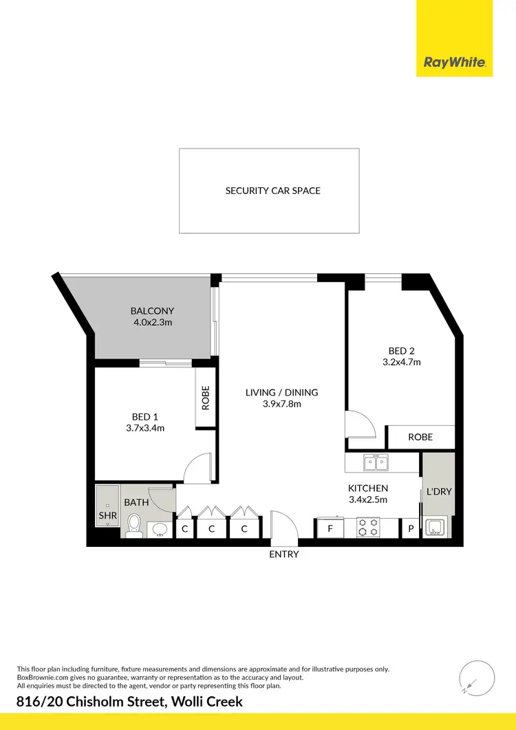 Floorplan of Homely apartment listing, 816/20 Chisholm Street, Wolli Creek NSW 2205