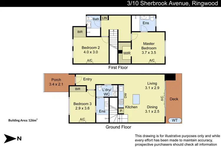 Floorplan of Homely townhouse listing, 3/10 Sherbrook Avenue, Ringwood VIC 3134