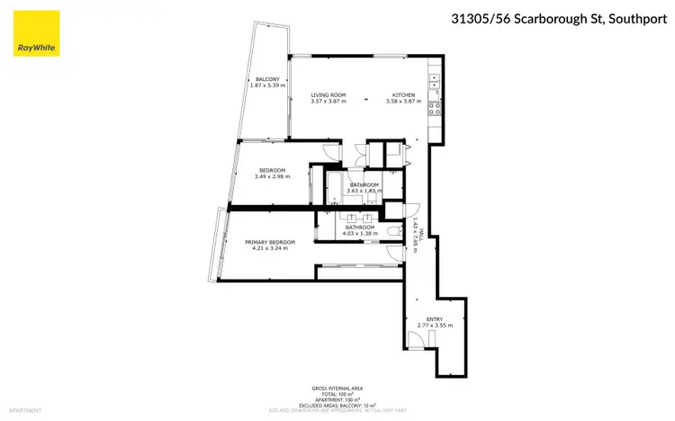 Floorplan of Homely apartment listing, 31305/9 Lawson Street, Southport QLD 4215