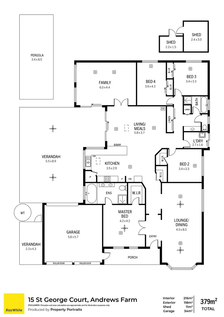 Floorplan of Homely house listing, 15 St George Court, Andrews Farm SA 5114