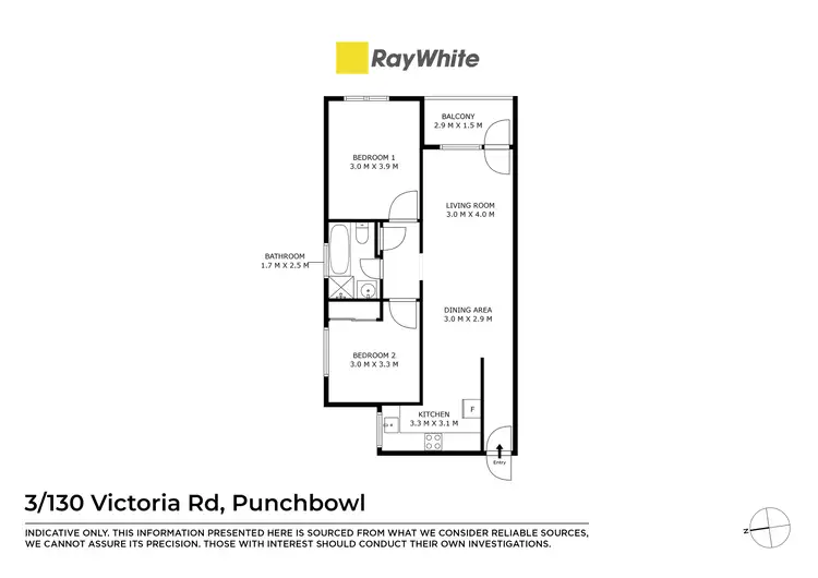 Floorplan of Homely unit listing, 3/130 Victoria Road, Punchbowl NSW 2196