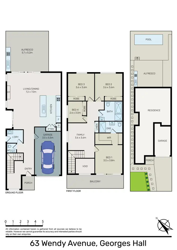 Floorplan of Homely semi-detached listing, 63 Wendy Avenue, Georges Hall NSW 2198