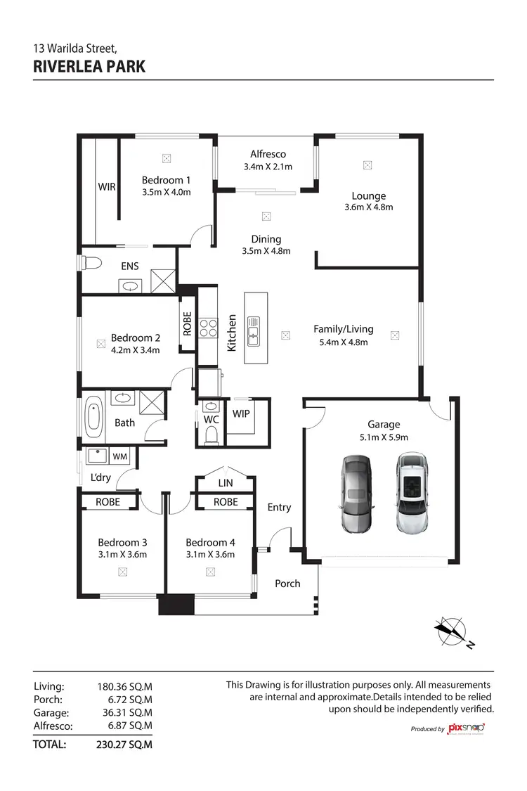 Floorplan of Homely house listing, 13 Warilda Street, Riverlea Park SA 5120