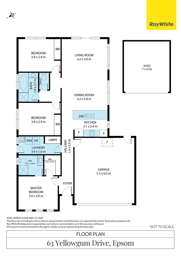 Floorplan of Homely house listing, 63 Yellowgum Drive, Epsom VIC 3551