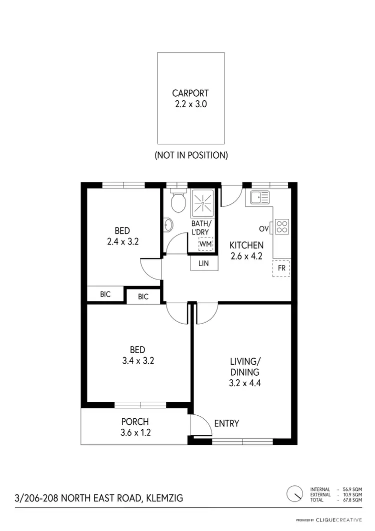Floorplan of Homely unit listing, 3/206-208 North East Road, Klemzig SA 5087