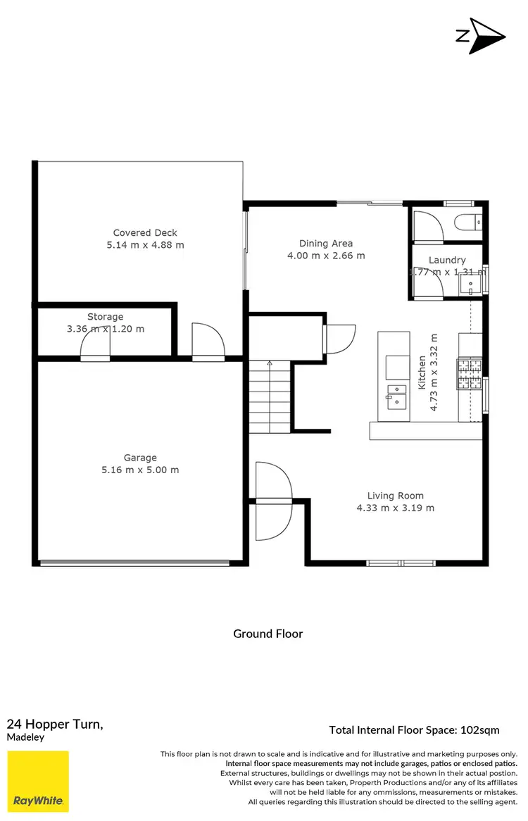 Floorplan of Homely townhouse listing, 24 Hopper Turn, Madeley WA 6065