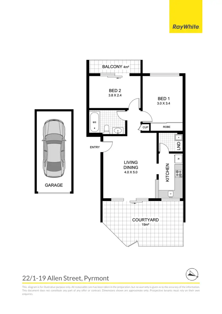 Floorplan of Homely apartment listing, 22/1-19 Allen Street, Pyrmont NSW 2009