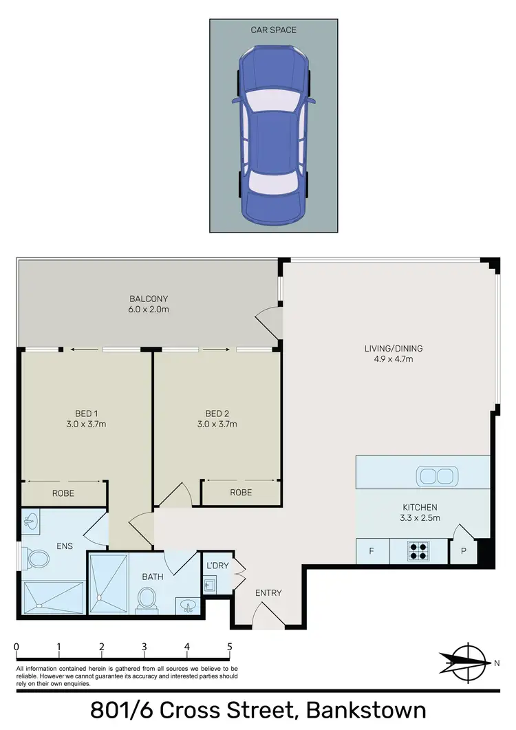 Floorplan of Homely unit listing, 801/6-8 Cross Street, Bankstown NSW 2200