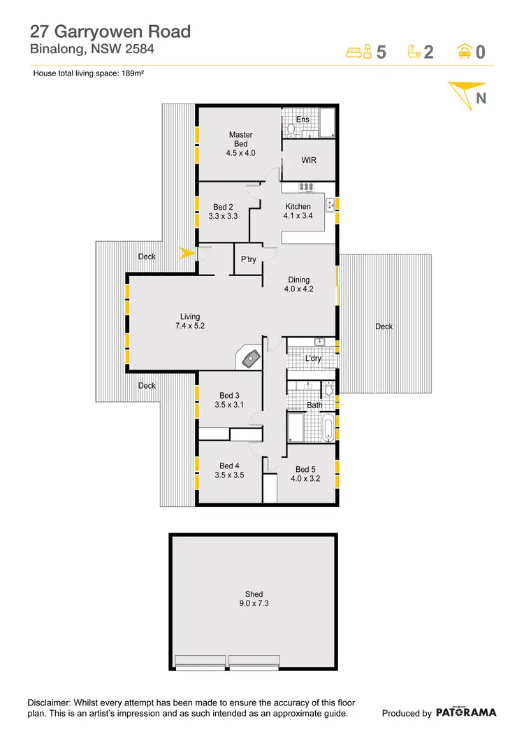 Floorplan of Homely house listing, "Garrit" 27 Garryowen Road, Binalong NSW 2584