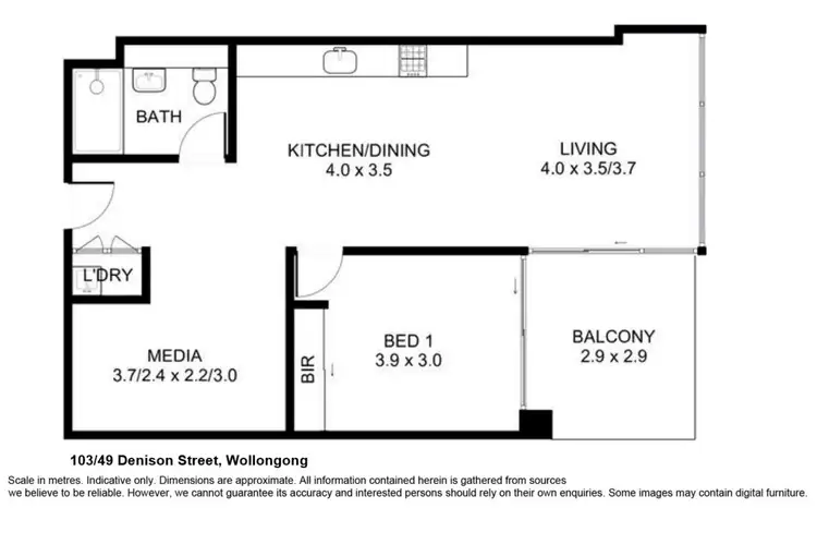 Floorplan of Homely apartment listing, 103/49 Denison Street, Wollongong NSW 2500