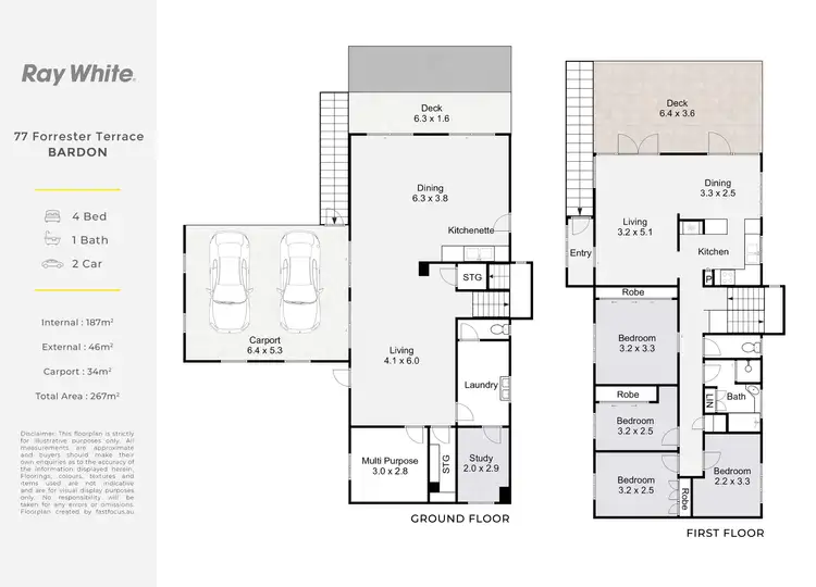 Floorplan of Homely house listing, 77 Forrester Terrace, Bardon QLD 4065