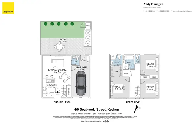 Floorplan of Homely townhouse listing, 4/9 Seabrook Street, Kedron QLD 4031