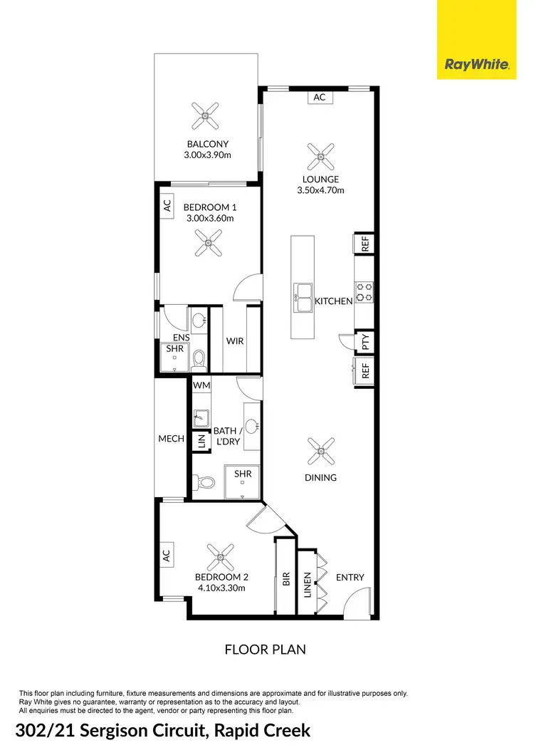 Floorplan of Homely apartment listing, 302/21 Sergison Circuit, Rapid Creek NT 810