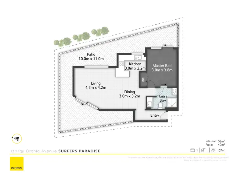 Floorplan of Homely unit listing, 310/35 Orchid Avenue, Surfers Paradise QLD 4217