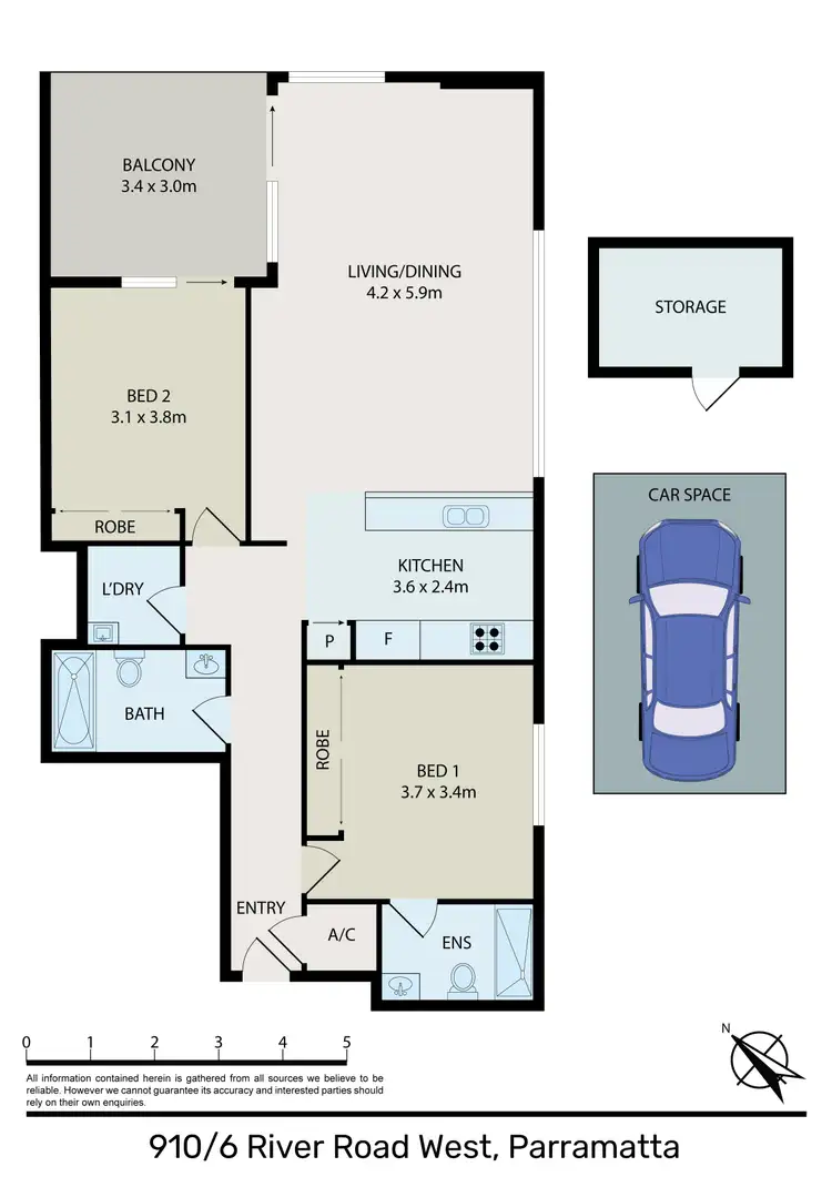 Floorplan of Homely apartment listing, 910/6 River Road West, Parramatta NSW 2150