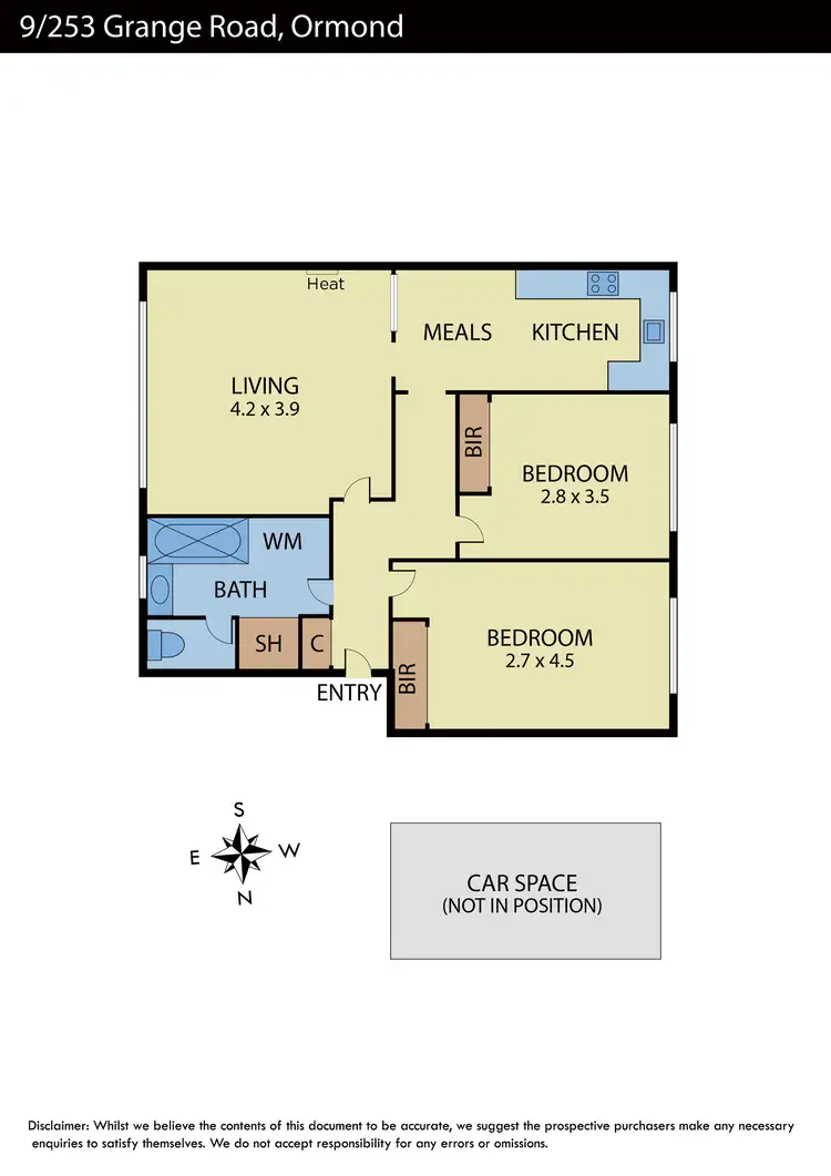Floorplan of Homely apartment listing, 9/253 Grange Road, Ormond VIC 3204