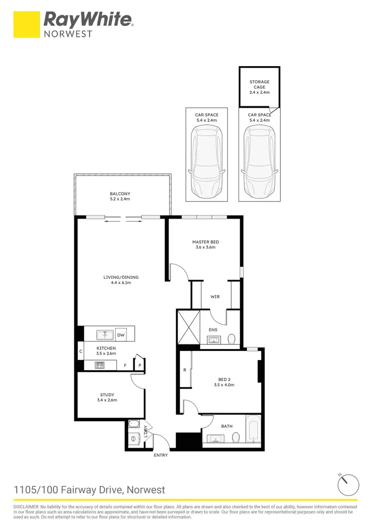 Floorplan of Homely apartment listing, 1105/100 Fairway Drive, Norwest NSW 2153