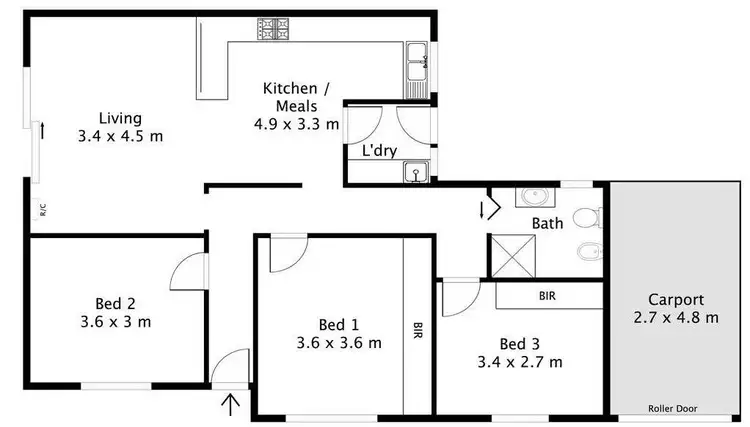 Floorplan of Homely unit listing, 1/13 Marmora Terrace, North Haven SA 5018