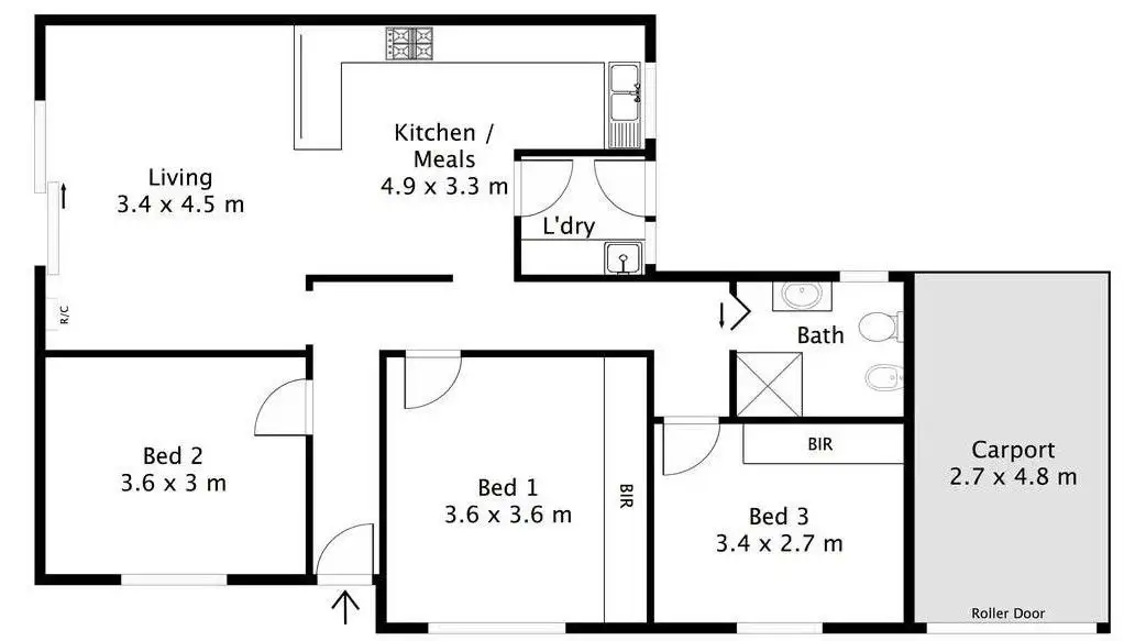 Floorplan of Homely unit listing, 1/13 Marmora Terrace, North Haven SA 5018