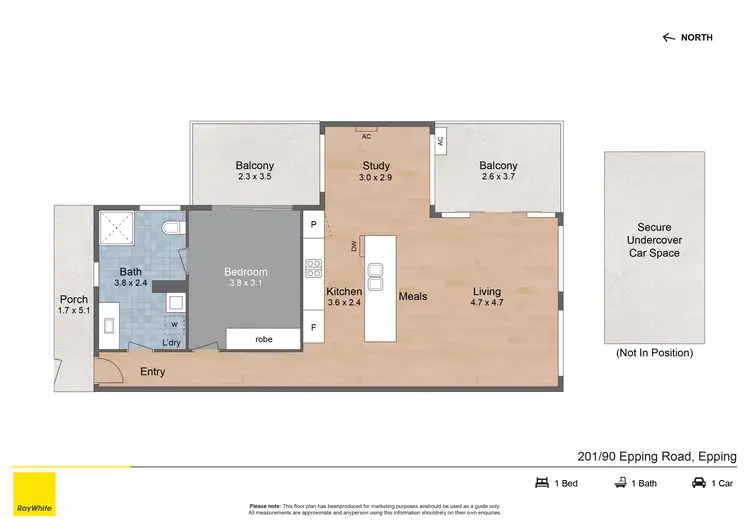Floorplan of Homely apartment listing, 201/90 Epping Road, Epping VIC 3076