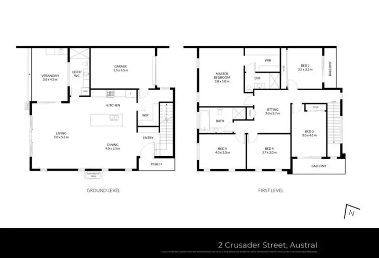 Floorplan of Homely semi-detached listing, 2 Crusader Street, Austral NSW 2179