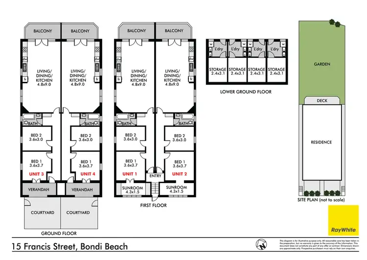 Floorplan of Homely block of units listing, 1-4/15 Francis Street, Bondi Beach NSW 2026