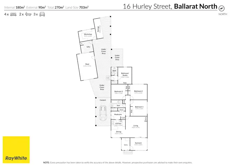 Floorplan of Homely house listing, 16 Hurley Street, Ballarat North VIC 3350