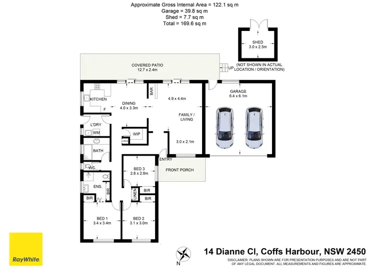 Floorplan of Homely house listing, 14 Dianne Close, Coffs Harbour NSW 2450