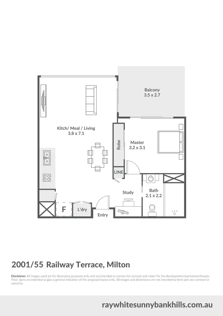 Floorplan of Homely apartment listing, 2001/55 Railway Terrace, Milton QLD 4064