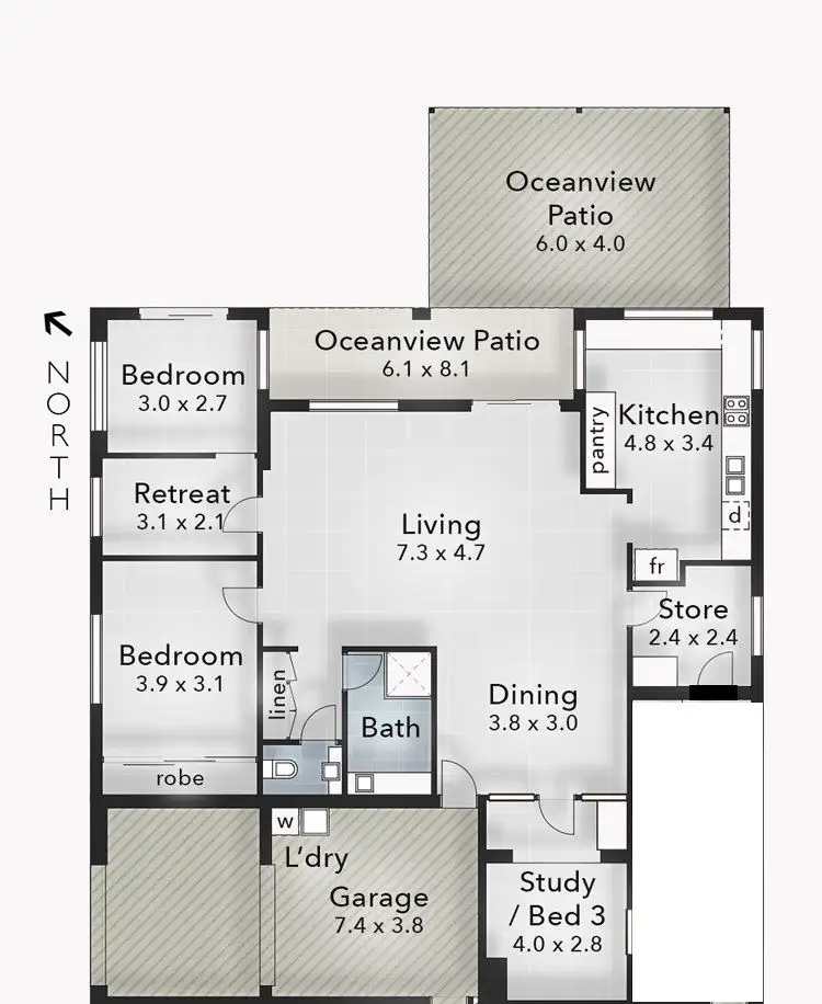 Floorplan of Homely unit listing, 1/2 Short Street, Tugun QLD 4224