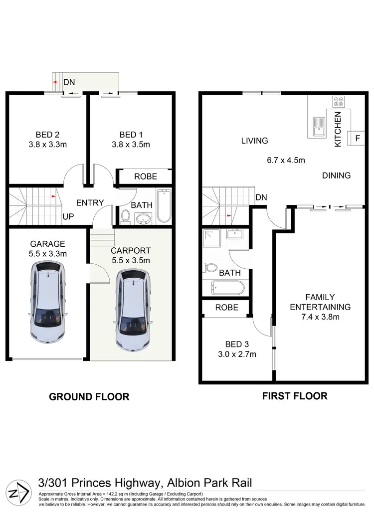 Floorplan of Homely townhouse listing, 3/301 Princes Highway, Albion Park Rail NSW 2527