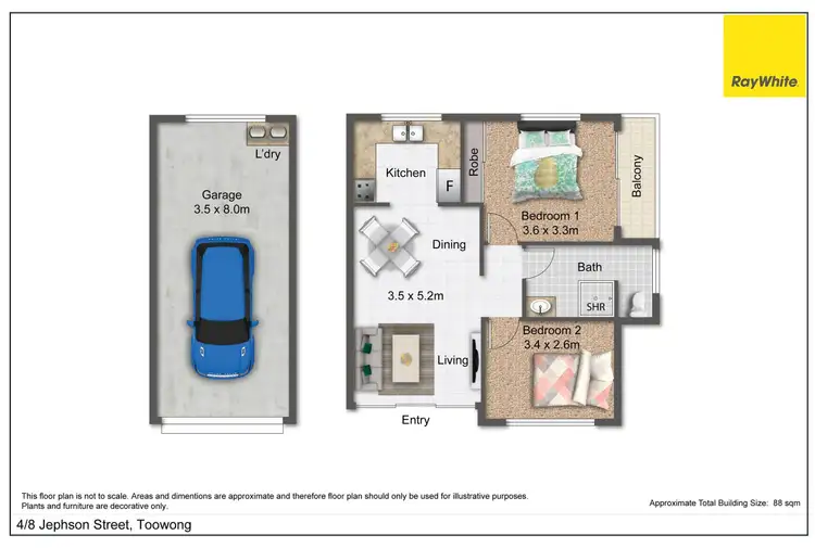 Floorplan of Homely unit listing, 4/8 Jephson Street, Toowong QLD 4066