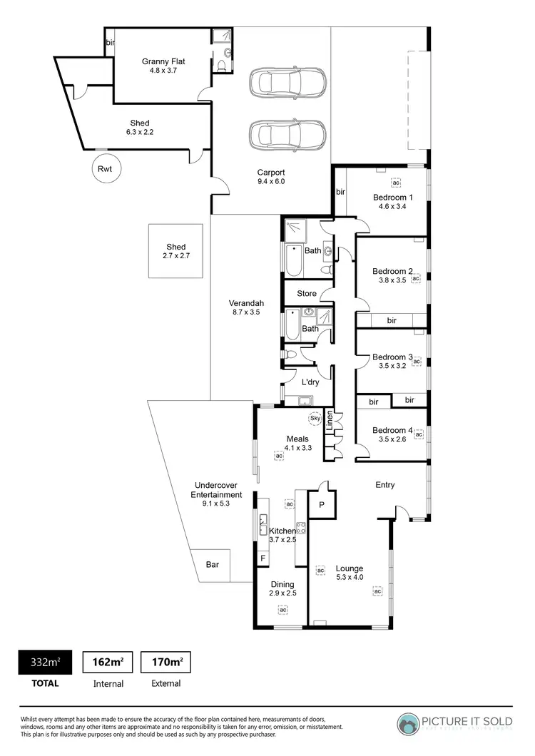 Floorplan of Homely house listing, 1 Coolabah Street, Modbury North SA 5092