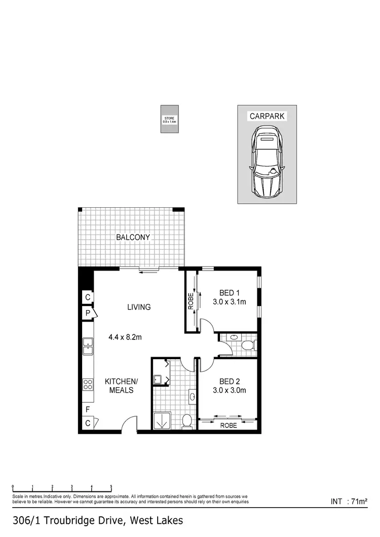 Floorplan of Homely apartment listing, Apartment 306/1 Troubridge Drive, West Lakes SA 5021