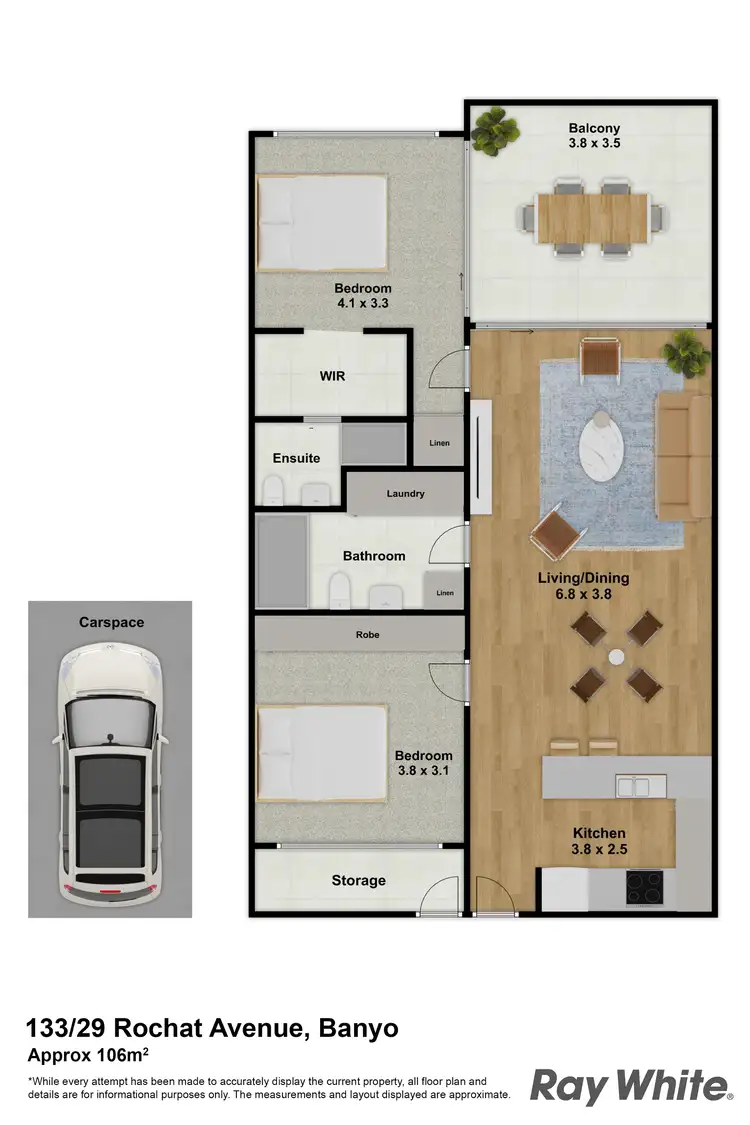 Floorplan of Homely apartment listing, 133/29 Rochat Avenue, Banyo QLD 4014