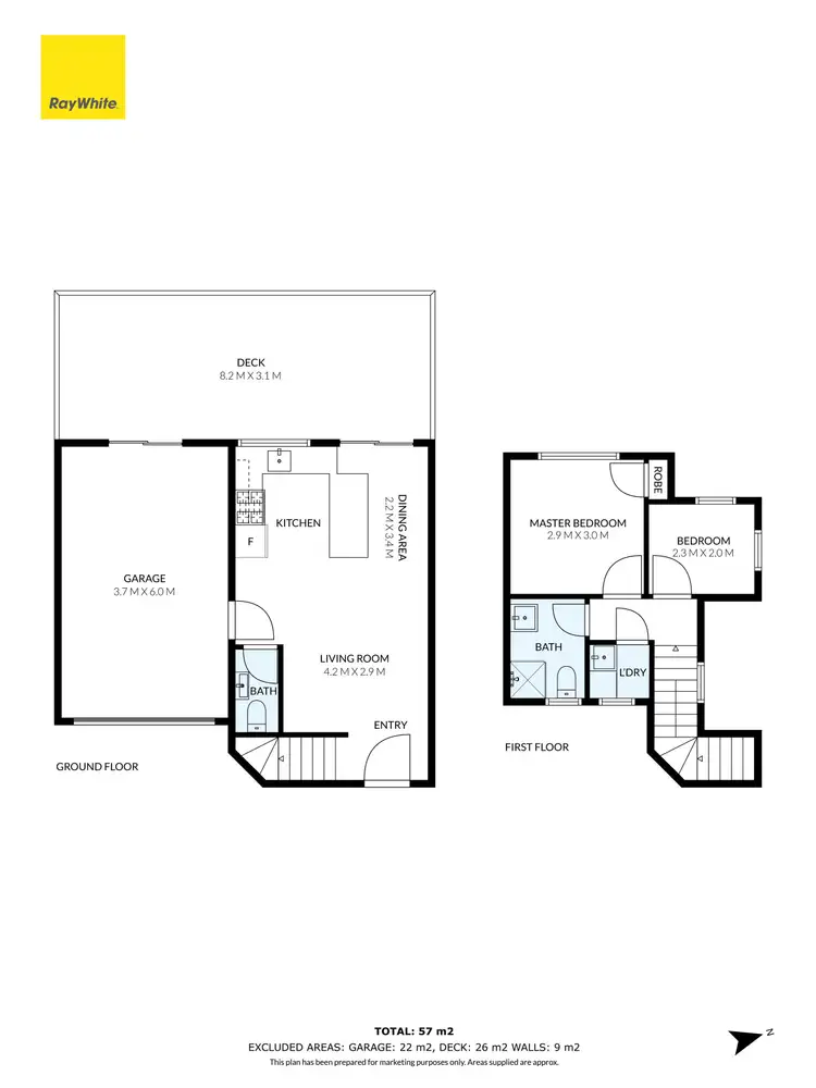 Floorplan of Homely townhouse listing, 2/33 Nisbett Street, Reservoir VIC 3073