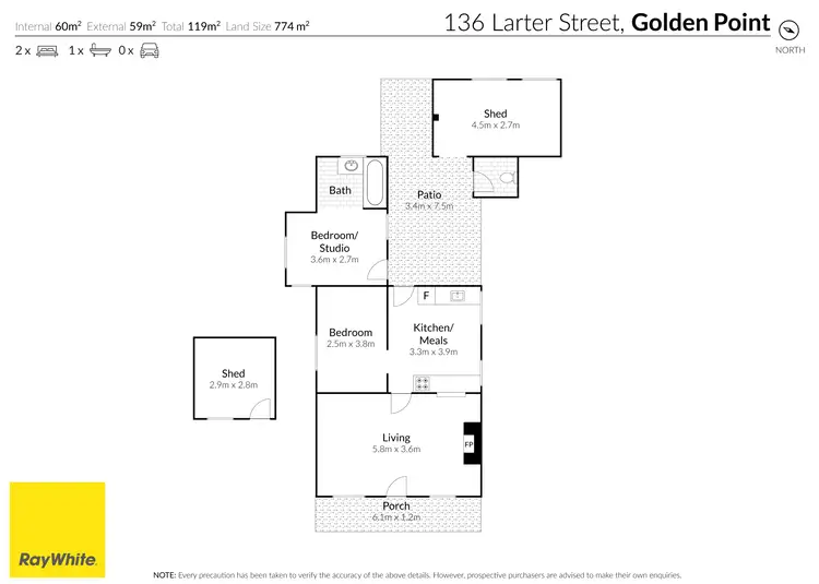 Floorplan of Homely house listing, 136 Larter Street, Golden Point VIC 3350