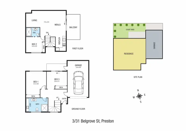 Floorplan of Homely townhouse listing, 3/31 Belgrove Street, Preston VIC 3072