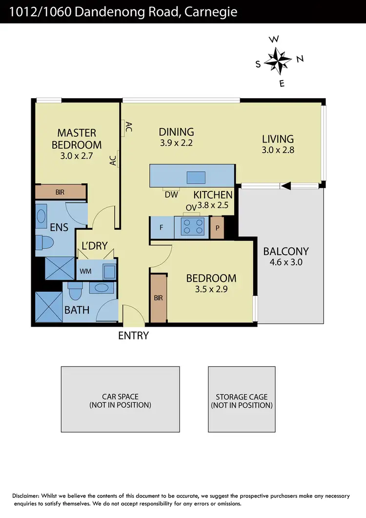 Floorplan of Homely apartment listing, 1012/1060 Dandenong Road, Carnegie VIC 3163