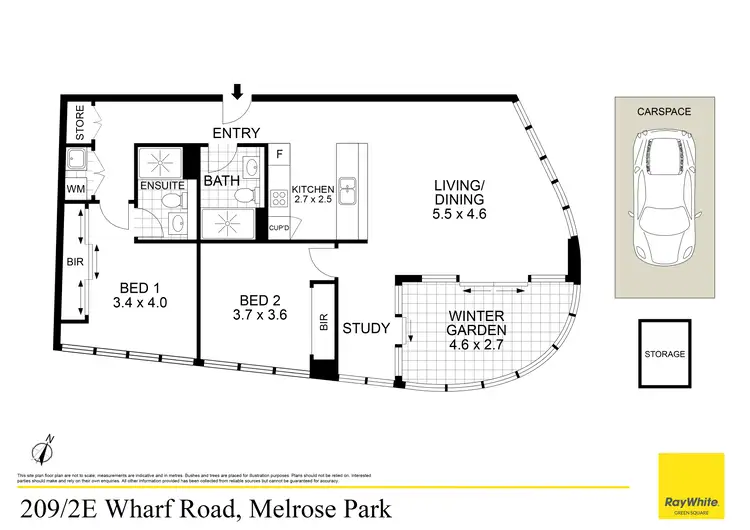 Floorplan of Homely apartment listing, 209/2E Wharf Road, Melrose Park NSW 2114