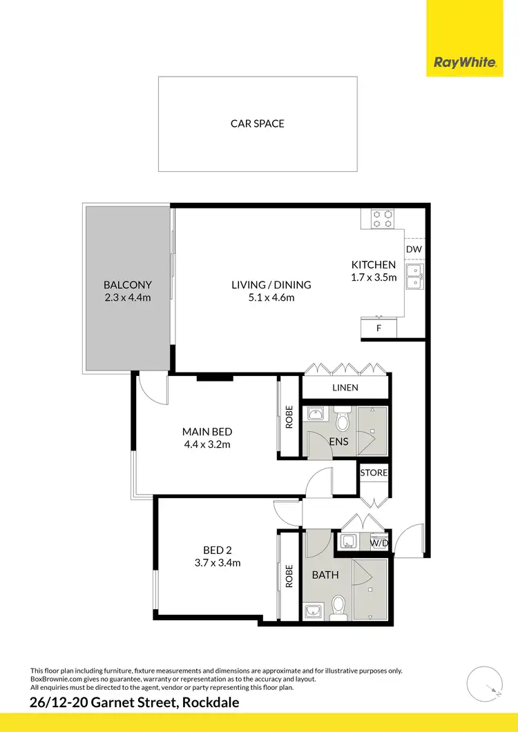 Floorplan of Homely apartment listing, 26/12-20 Garnet Street, Rockdale NSW 2216