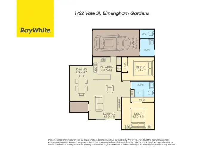 Floorplan of Homely villa listing, 1/22 Vale Street, Birmingham Gardens NSW 2287