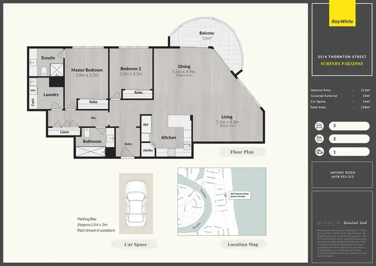 Floorplan of Homely unit listing, 25/4 Thornton Street, Surfers Paradise QLD 4217