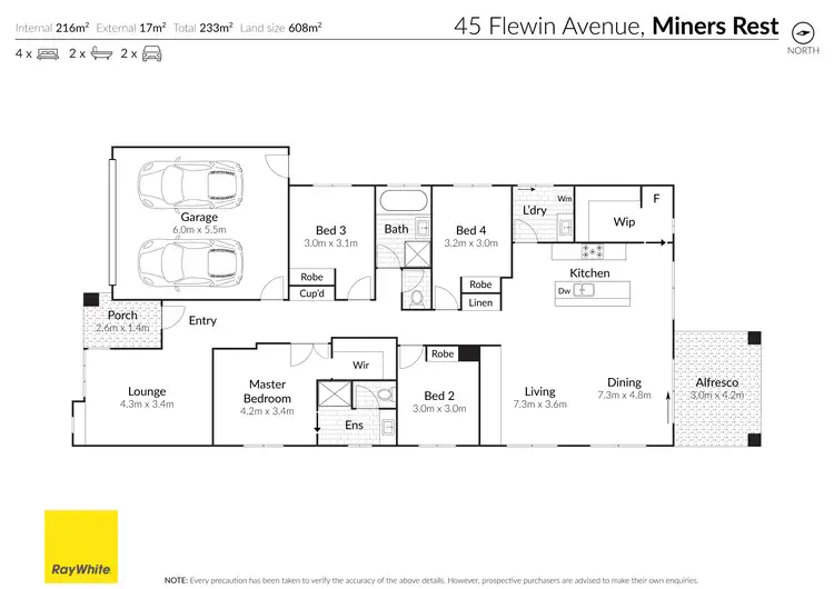 Floorplan of Homely house listing, 45 Flewin Avenue, Miners Rest VIC 3352