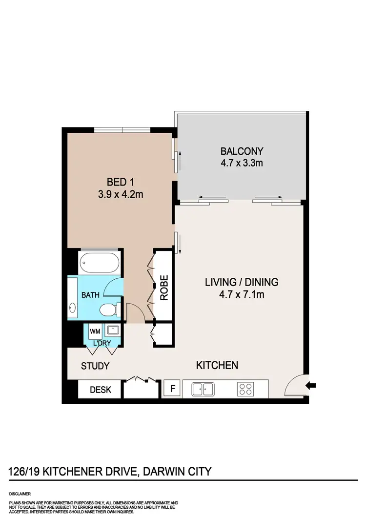 Floorplan of Homely apartment listing, 126/19 Kitchener Drive, Darwin City NT 800
